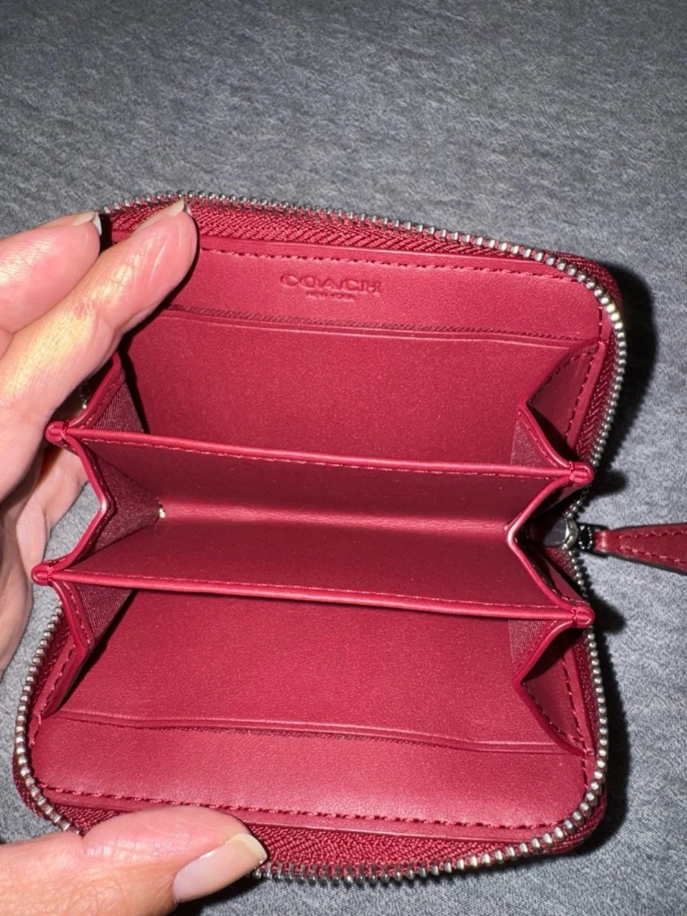 Coach burgundy red